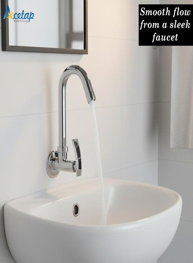 Acetap ACE - 04 Sink Tap for Kitchen Sink 360 Degree Rotating with Foam Flow, Brass Tap with Chrome Finish Full Brass tap with Wall Flange | (Pack of 1) | 7-Year Manufacturer Warranty - Image 2